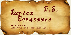Ružica Baratović vizit kartica